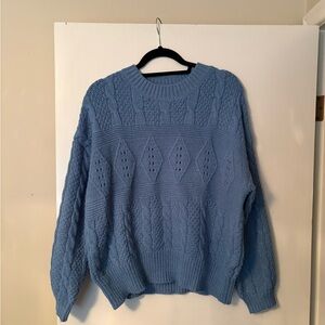 Vintage Cozy Blue Knit Sweater purchased in Italy says one size fits all
